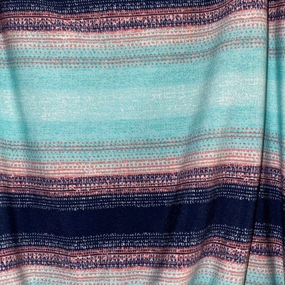 24/7 Maurices Size Small Maxi Dress. Light Blue/coral/black Made in Indonesia - Picture 7 of 7